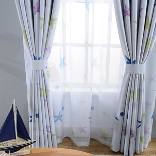 Starfish Baby Blue Curtain 6