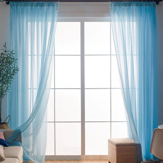 Smarties Baby Blue Soft Sheer Voile Curtain