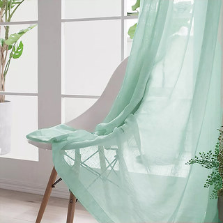 Smarties Soft Mint Green Duck Egg Sheer Voile Curtain