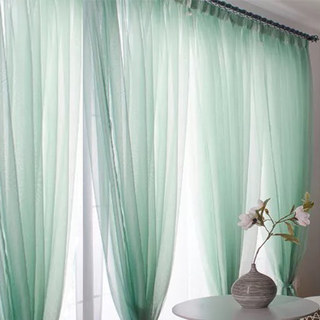 Smarties Soft Mint Green Duck Egg Sheer Voile Curtain 2