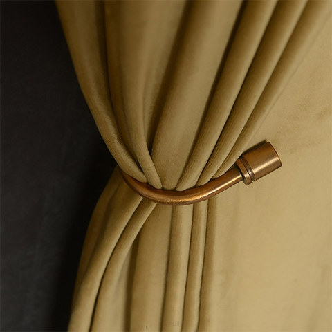 Fine Mustard Yellow Gold Velvet Curtains 1