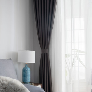 Superthick Dark Grey 100% Blackout Curtain 8