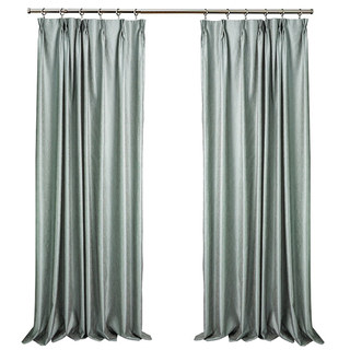 Metallic Fantasy Subtle Textured Striped Sparkling Shimmering Greyish Green Curtain 4