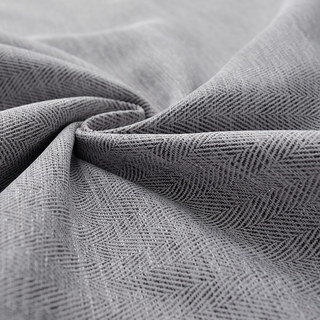 Blackout Zigzag Twill Grey Curtain 5