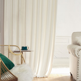 Fine Whipped Cream Off White Velvet Curtains