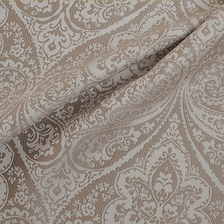 New Classics Luxury Damask Jacquard Silky Champagne Mocha Curtain 6