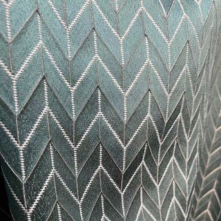 Elegante Art Deco Chevron Geometric Teal Blue Curtain 4