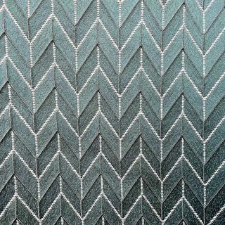 Elegante Art Deco Chevron Geometric Teal Blue Curtain 6