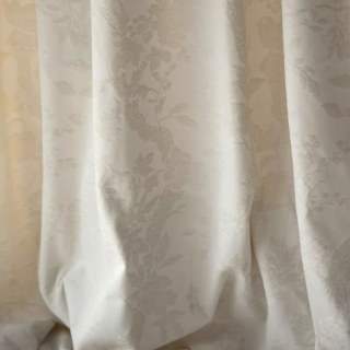 Mandarin Garden Chinoiserie Cream Chenille Floral Curtain