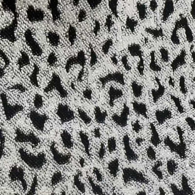 Leopard Spot Jacquard Black and White Animal Print Curtains 1