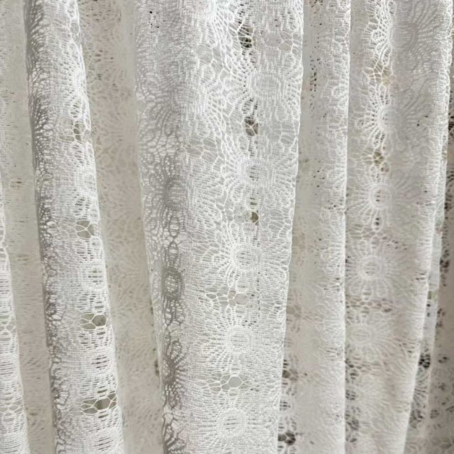 Sunflower Jacquard Ivory White Lace Net Curtain 1