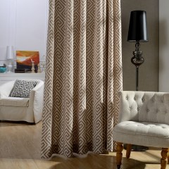 Greek Key Light Brown Curtain