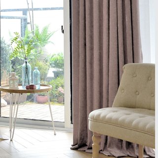 Luxury Dusky Purple Lavender Chenille Curtain Drapes 5