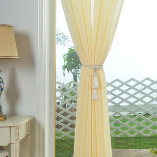 A Touch of Sunshine Lemon Yellow Heavy Semi Sheer Curtain 6