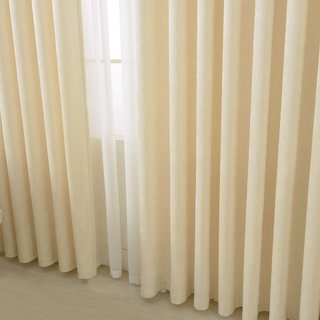 Luxury Cream Off White Chenille Curtain Drapes 3