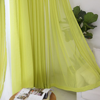 Notting Hill Lime Green Textured Sheer Curtain 4