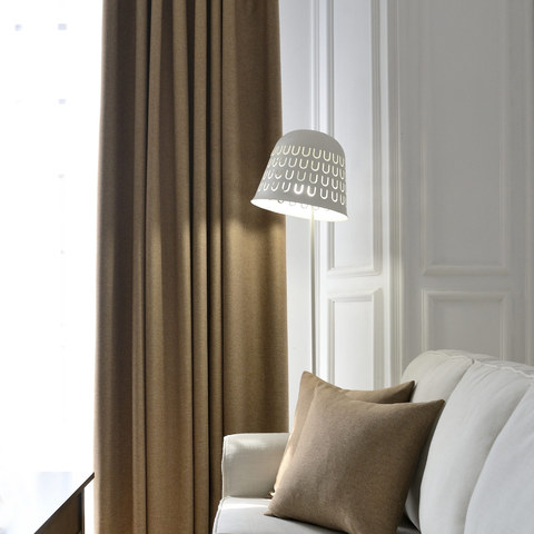 Sleek City Light Coffee Blackout Curtain Drapes 1