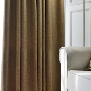 Sleek City Light Coffee Blackout Curtain Drapes 3