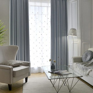 Subtle Spring Light Blue Curtain Drapes