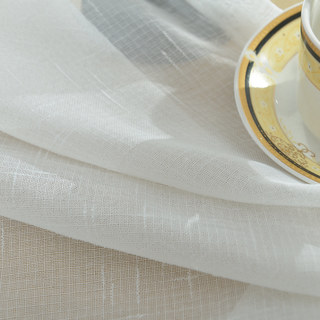 Touch of Sunshine White Heavy Semi Sheer Curtain 14