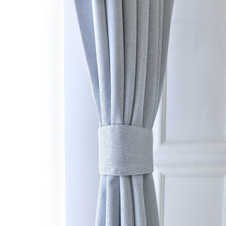 Zigzag Twill Baby Blue Blackout Curtain Drapes 5