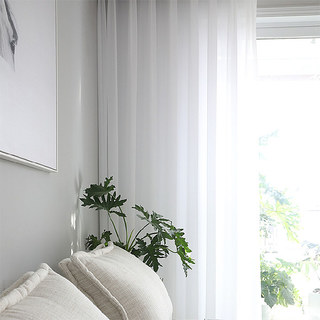 Soft Breeze Brilliant White Chiffon Sheer Curtain 3