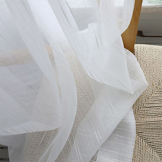 The New Neutral White Sheer Curtains with Exquisite Striped Texture 6