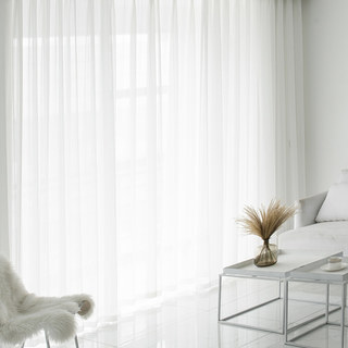 Clarity Ivory White Striped Sheer Curtains 5