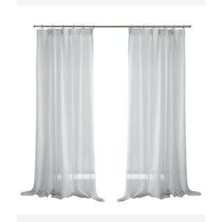 Tide Luxury Horizontal Striped Light Gray Sheer Curtain 4