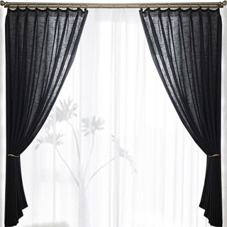 A Touch of Sunshine Black Heavy Semi Sheer Curtain 4