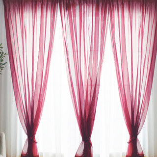 Smarties Burgundy Wine Red Soft Sheer Curtain 2