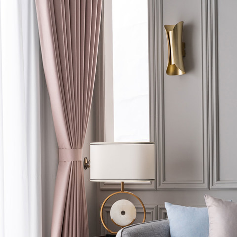 Herringbone Blush Pink 100% Blackout Curtain