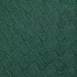 Scandinavian Basketweave Dark Forest Green Embossed Velvet Blackout Curtains