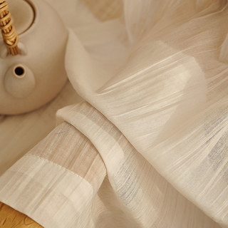 Cotton Crush Ivory White Crinkle Crushed Semi Sheer Curtain 5