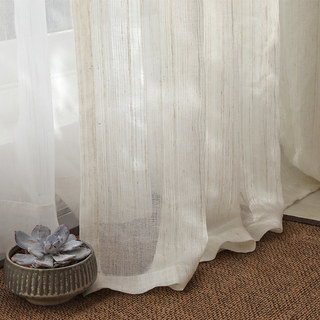 Dreamer Oatmeal Cotton Linen Blend Sheer Curtains 3