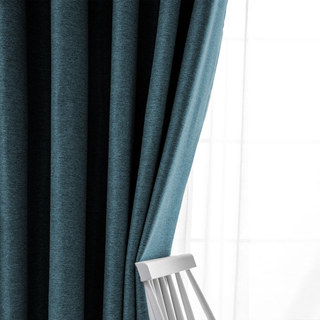 Pine Valley Denim Blue Blackout Curtain Drapes 3