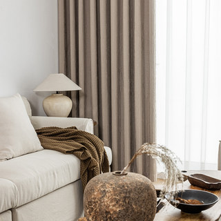 The Crush Mocha Crushed Striped Blackout Curtain Drapes 2