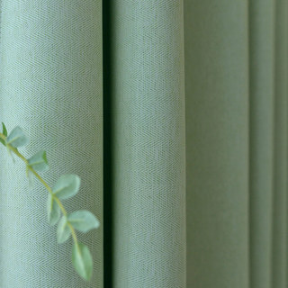 Zigzag Twill Sage Green Blackout Curtain Drapes 6