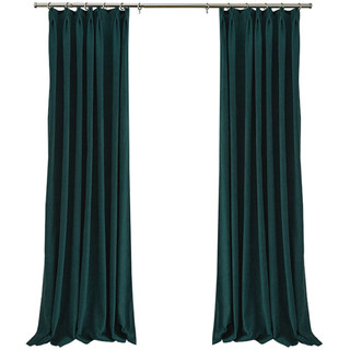 Exquisite Matte Luxury Teal Green Chenille Curtains 5