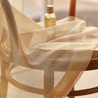 Golden Pond Cream Champagne Glittering Mesh Net Curtain 4