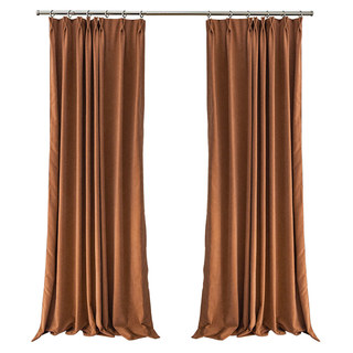 Exquisite Matte Luxury Terracotta Orange Chenille Curtain 5