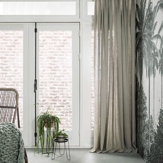 Linen Touch Light Gray Curtain 2