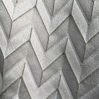 Elegante Art Deco Chevron Silvery Grey Curtains 4