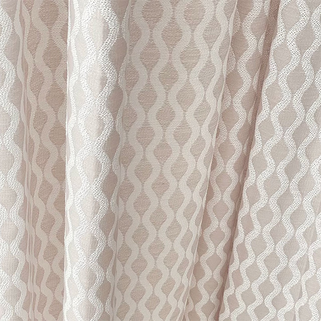 Enchanted Ogee Geometric Cream Taupe Curtains 1