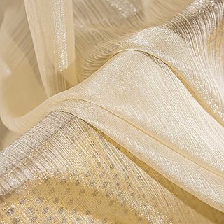 Paris Cascade Shimmering Striped Champagne Cream Sheer Curtain 4