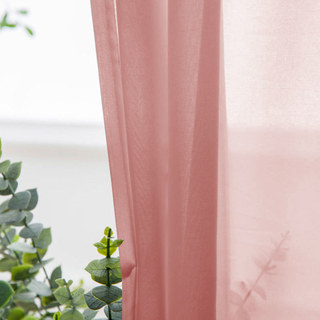 Soft Breeze Coral Dusky Pink Chiffon Sheer Curtain