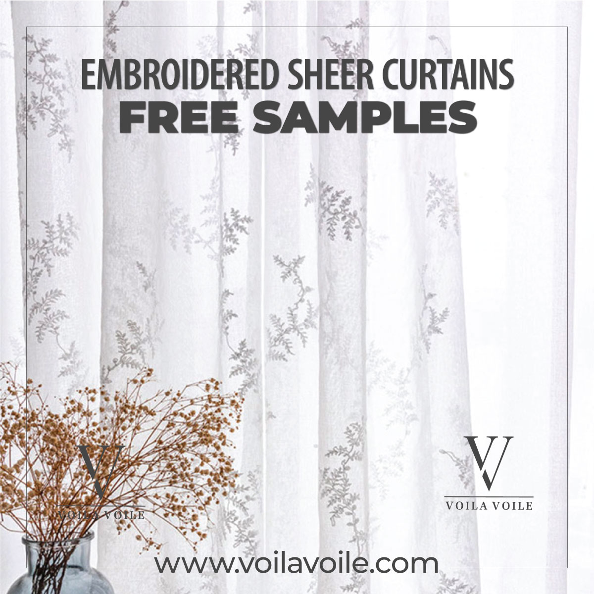 embroidered sheer curtains