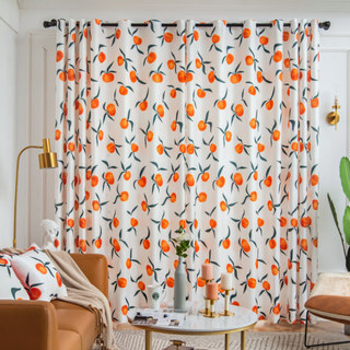 The Happiest Color Orange Linen Style Curtain