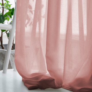 Soft Breeze Coral Dusky Pink Chiffon Sheer Curtain 2