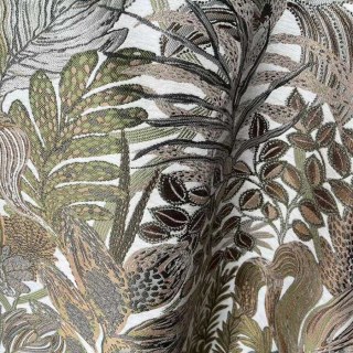 Exotic Foliage Flair Retro Tropical Leaf Olive Green & Brown Blackout Curtain